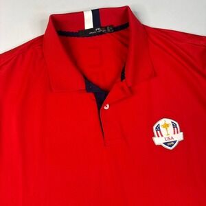 RLX‎ Ralph Lauren Ryder Cup USA 2016 Polo Mens XL Red Performance Golf Shirt